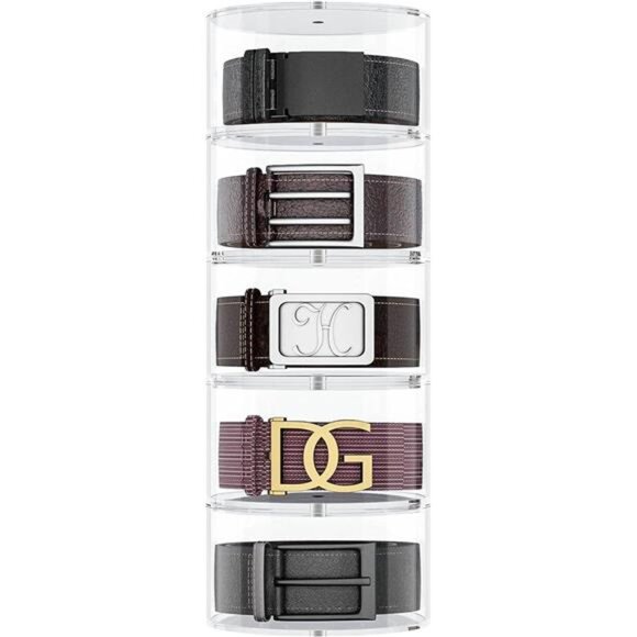 NIUBEE Belt Organizer, Acrylic 5 Layers Belt Case Storage Holder and Display - Picture 1 of 7